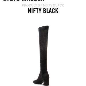 Steve Madden Nifty Black Knee High Pointed Boots